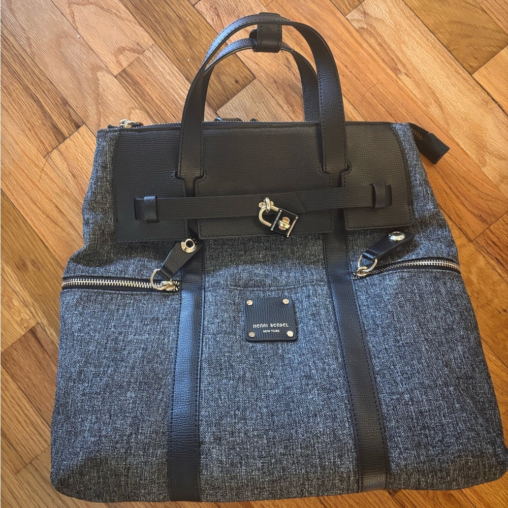 Black and Gray Henri Bendel Backpack